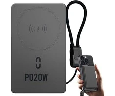 Greito įkrovimo powerbankas 10000 mah 20 w usb-c, lightning, belaidis, qc