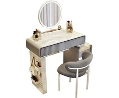 Helena Makiažo Stalas – Pilkas – 80 cm Paviršius