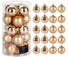 Home Styling Collection Kalėdiniai kamuoliukai stikliniai 20 vnt. auksiniai 6 cm