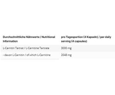 INLEAD L-Karnitinas Tartratas 120 Kapsulių