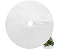 ISO TRADE Kalėdų medžio kilimas 120 cm baltas minkštas