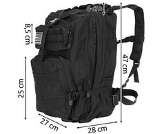 ISO TRADE Karinis kuprinė XL 35L Juoda