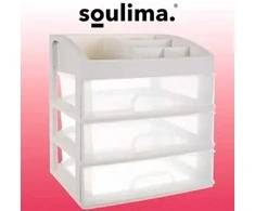 ISO TRADE Kosmetikos organizatorius Soulima 19357 su 3 skaidriais stalčiais
