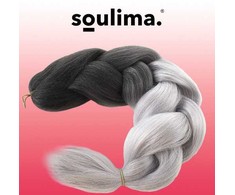 ISO TRADE Sintetiniai plaukų ombre kaspinais W10345 Juoda - pilka
