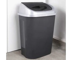Juodas plastikinis šiukšlių konteineris 50 l