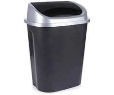 Juodas plastikinis šiukšlių konteineris 50 l