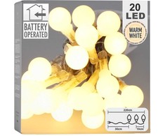 Kalėdiniai LED šviečiančios kamuoliukai 20 LED 200 cm