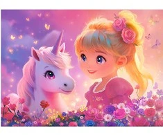 Castorland Dėlionė 100 vnt. - Princesė su vienaragiu