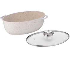 Nava Kepimo indas granitinė su dangčiu ovali TERRESTRIAL 8 l, 39,5x26,5 cm