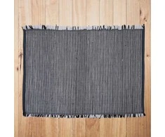 Kilimas dekoratyvinis stačiakampis 180x120 cm juodas-baltas