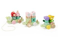 Classic World medinė Montessori Gąsienicos traukinys su 27 detalėmis