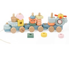Classic World Montessori Žaislas - Ocean Kolejka, Medinė, Pastelinės Spalvos