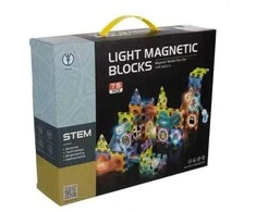 Kruzzel Blokai - Magnetiniai Blokai - 77 vnt. Apšvietimo efektas
