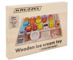 KRUZZEL Medinė ledų parduotuvė 22494 - 27 dalių rinkinys