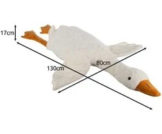 KRUZZEL Žaislas - Didelis pliušinis žąsis 130cm - Patogus pagalvė