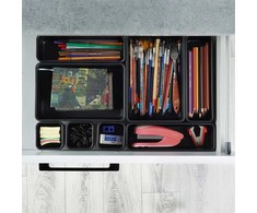 Storage Solutions Vilde Rašomojo stalo stalčių organizatorius juodas modulinis 8 vnt.