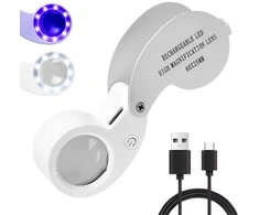 Led uv juvelyrinis didinamasis stiklas, sulankstomas, įkraunamas per usb, skirtas skaitymui