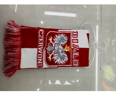 Lenkijos sirgalių šalikas, skirtas rungtynėms stadione, baltos ir raudonos spalvos, minkštas, dvipusis