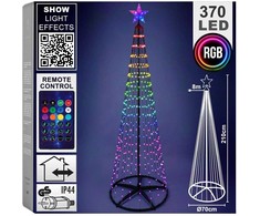 Christmas Decoration Leuchtender Weihnachtsbaum LED-Tannenbaum Christbaum mit Beleuchtung 370 LED 210 cm