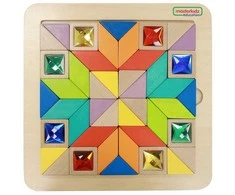 „MasterKid Mosaic“ galvosūkio mokymosi spalvos ir formos Tangram Montessori