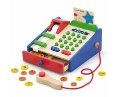 Medinių parduotuvių kasos su aksesuarais skaitytuvas „Viga Toys Montessori“