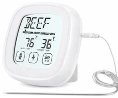 Mėsos termometras su zondu, virtuvinis, jutiklinis, skaitmeninis, skirtas kepimui, su lcd ekranu