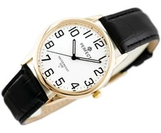 MIYOTA Vyriškas laikrodis MALE PERFECT CLASSIC ZP269C Juodas dirželis, baltas ciferblatas, auksinė dėžutė