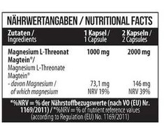 MST Magnio L-Treonatas Magtein® 1000mg 60 Kapsulių