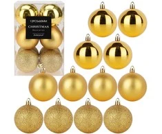 Christmas Decoration Neišardomos Kalėdinės Burbuliukai 12 vnt 6 cm Auksiniai