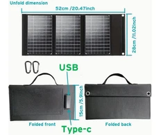 Nešiojama 20 w saulės energijos panelė, sulankstoma, usb įkroviklis