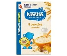 Nestle košė 8 rūšių pilno grūdo dribsniai su medumi 6 mėn