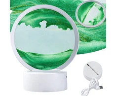 Pakabinamas šviestuvas 3D Smėlio Lempa – Dinaminis Dekoratyvinis Stalo Šviesos Šaltinis su USB LED RGB