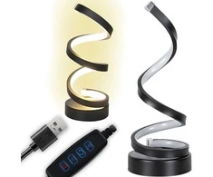Stalinis spiralinis LED šviestuvas, 3 šviesos spalvos, USB
