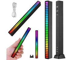 Pakabinamas šviestuvas USB LED Neon Juosta RGB su Garsų Reakcija, Akumuliatorinė