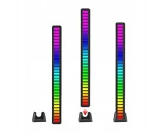Pakabinamas šviestuvas USB LED Neon Juosta RGB su Garsų Reakcija, Akumuliatorinė