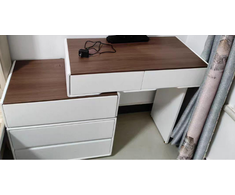 Paula Makeup Stalas LED - Baltas/Rudas - 80 cm