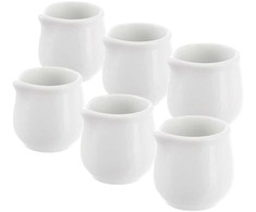 Pieno ąsotis porcelianas baltas MONA 4x4 cm, 20 ml 6 vnt.
