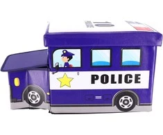„Pouf“ žaislų konteineris - policijos automobilis