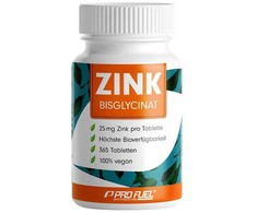 ProFuel Cinko Bisglycinas 365 Tabletės - 25 mg, 100% Vegan, Aukšta Biologinė Prieinamumas