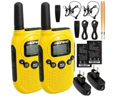 Racijų rinkinys: 2 vnt. „baofeng bf-t6“ trumpojo nuotolio radijų, didelis veikimo nuotolis iki 2 km, žibintuvėlis, 1500 mah