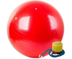 Gimnastikos kamuolys su pompa, 65 cm, raudonas