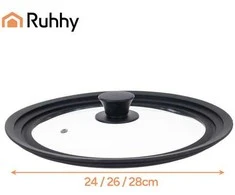 Ruhhy 3-in-1 universalus dangtis, 24/26/28 cm, silikoninis