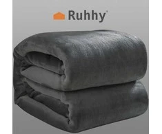 Ruhhy Mikrofiberinė antklodė 1.6x2m, pilka, šilta ir minkšta