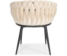 BEIGE VELIURINĖ KĖDĖ Glamour Pintos modernios juodos kojos