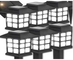 Saulės lempos 6 vnt. LED sodui su šviesos jutikliu