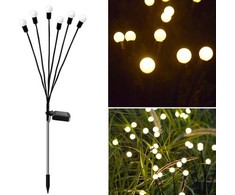 Saulės sodo šviestuvai 2 vnt. su 6 LED lempomis, 70 cm