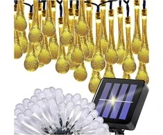 Saulės šviesos sodo varveklinės girliandos balkono terasai 50 LED