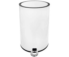 Šiukšliadėžė metalinas baltas su pedalu 12 l