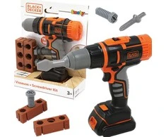 Black &amp; Decker Juodas &amp; Decker „Smoby Juodas &amp; Decker Electronic Driller-CRUSTR“ su plyta