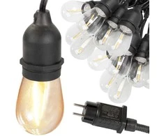 Sodo lemputės LED girlianda E27 20m, 20 lempučių